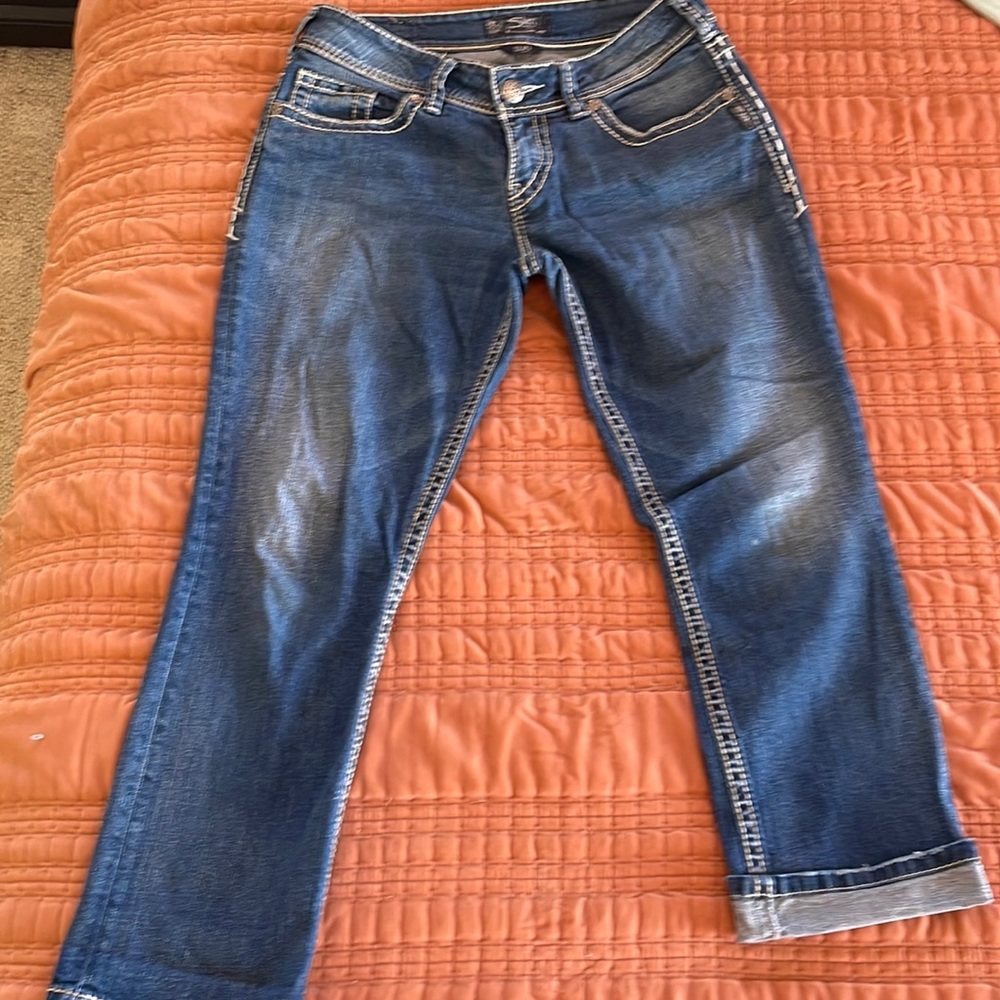 Silver SUKI Capri Jeans 28